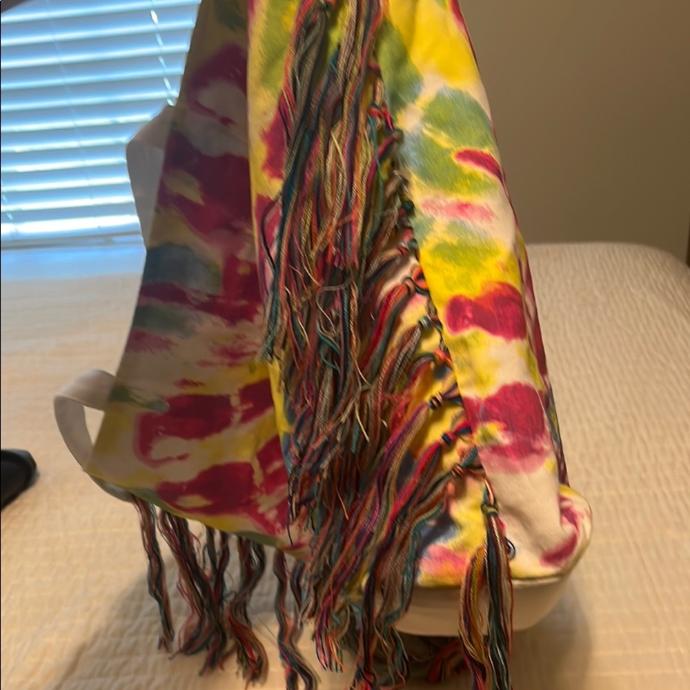 Magid Colorful Tie-Dye Tote Bag with Fringe - Picture 4 of 9